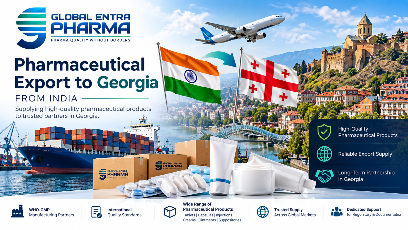 Pharmaceutical Export to Georgia from India – Manufacturer & Supplier